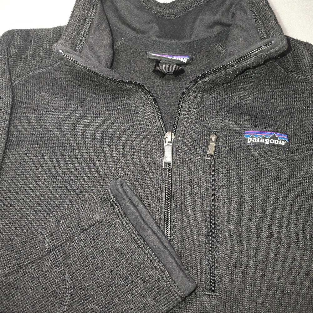 Patagonia Men's M Black Gray Better Sweater‎ 1/4 Zip Polartec Fleece Gorpcore